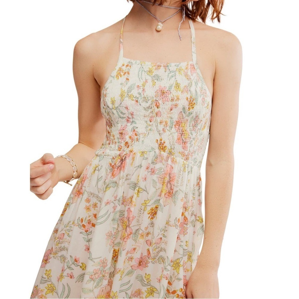 NEW Free People Heat Wave Floral Printed Maxi Dress Cream - Picture 2 of 5